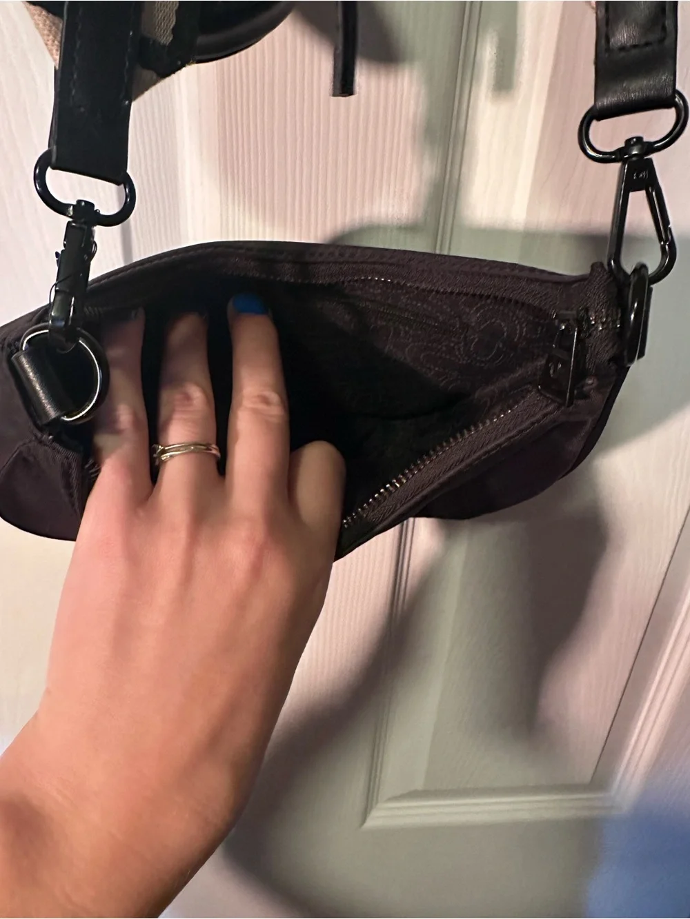 True Religion Mini Crescent Hobo Crossbody Bag